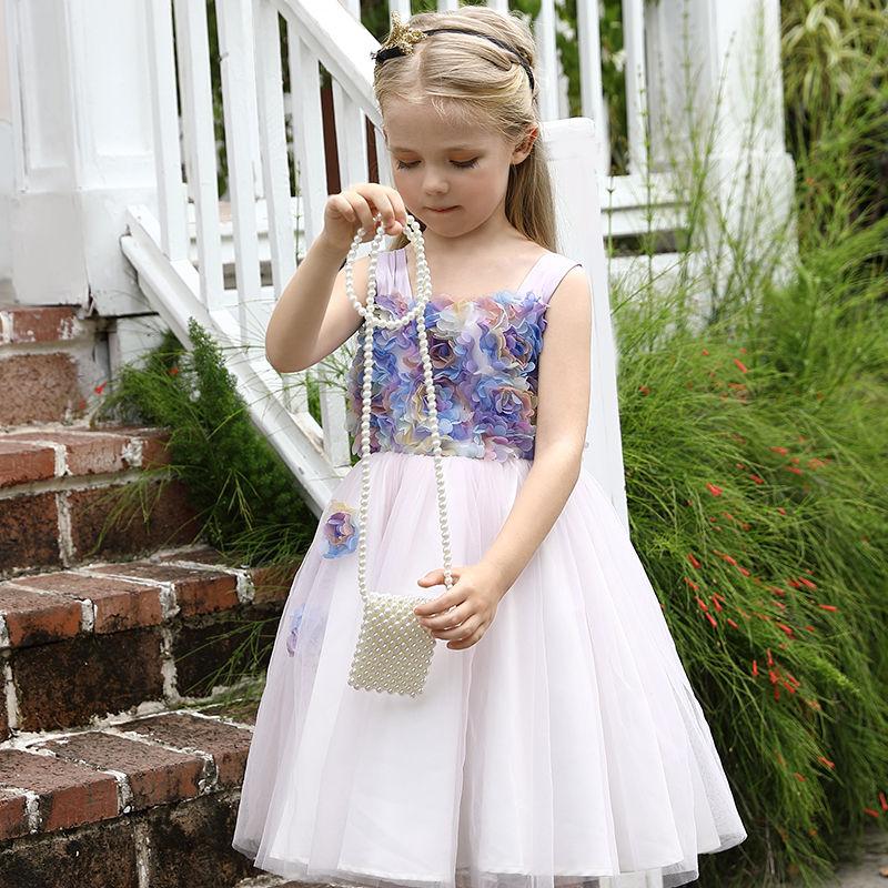 Beautiful Lilac Flowers Tulle Tutu Dress For Girls