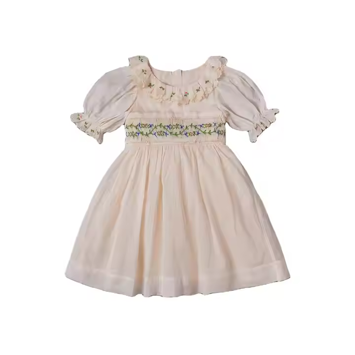 girls flower white dress