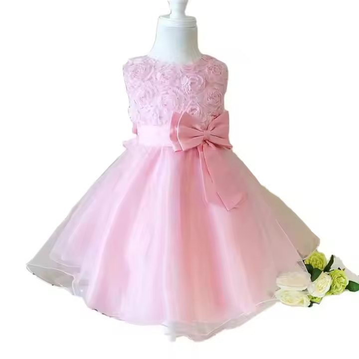 girls flower white dress