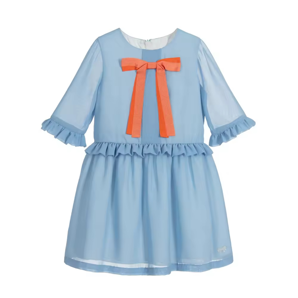 Wholesale Kids Clothes Light Weight Chiffon Kids Clothing Girl Dress Guangdong 30-Year Custom Children's Clothing Factory