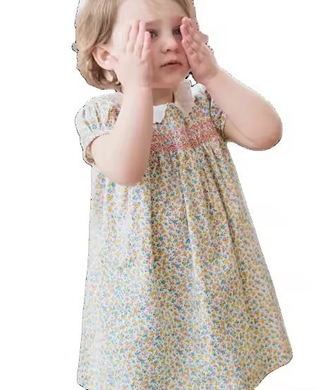 Boutique Girls Clothing Summer New Products Kids Dress Short Sleeve Girls Dress 2-7 Years
