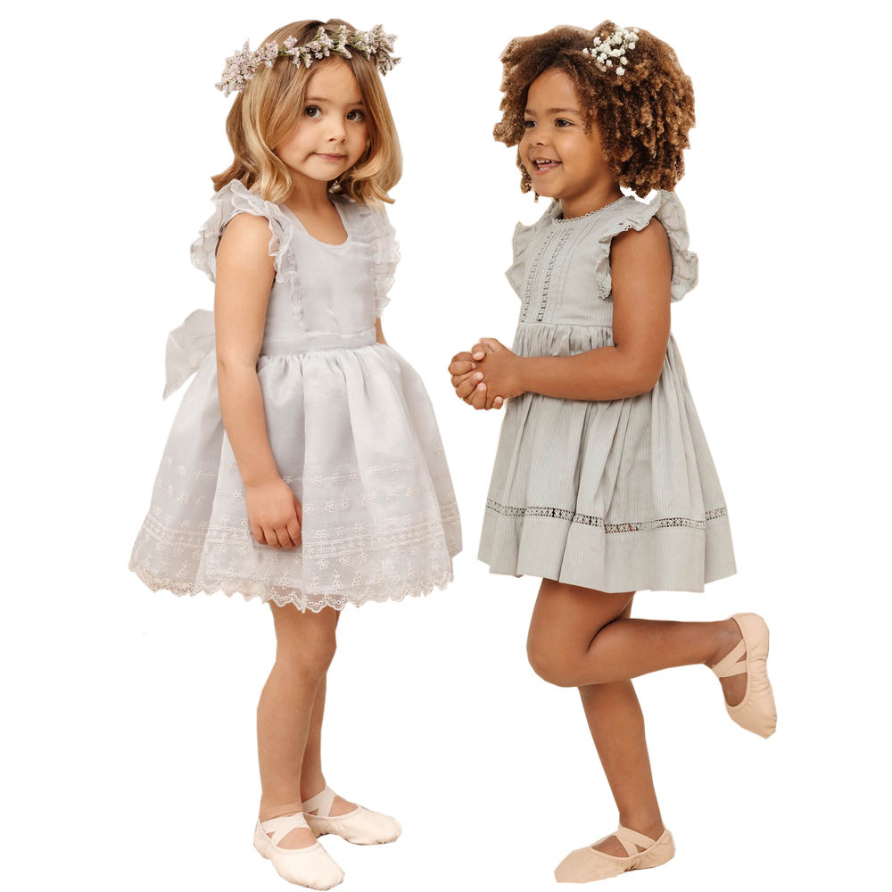 Fashion Toddler Dresses With Prom Embroidery Hollow Out Designs Fabric Customized Your Own Brand Name Toddler Dresses