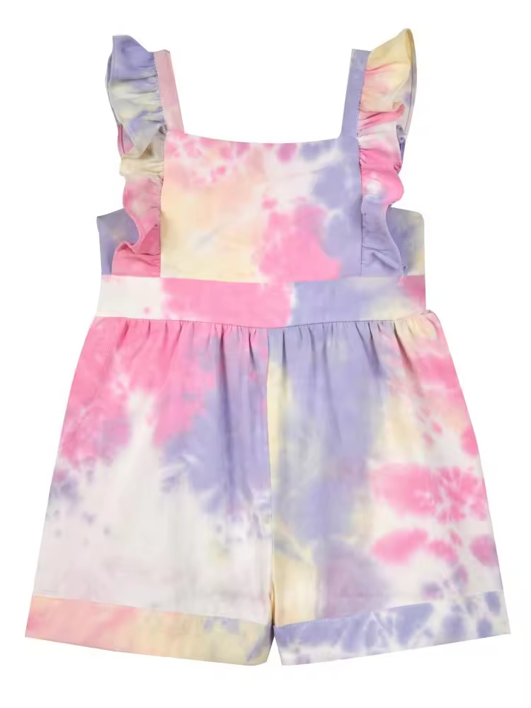 ODM Boutique Brand Baby Girl Dress Summer for Girl 2-10 Year Pink Tie Dye Toddler Dresses Jumper