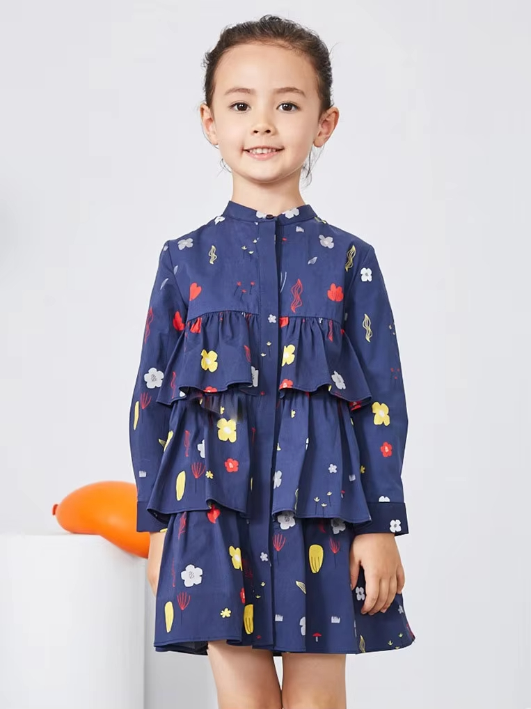 2025 New Summer Cotton Baby Dress Latest Girls Cotton Frock Designs Flower Printed Girl Dress